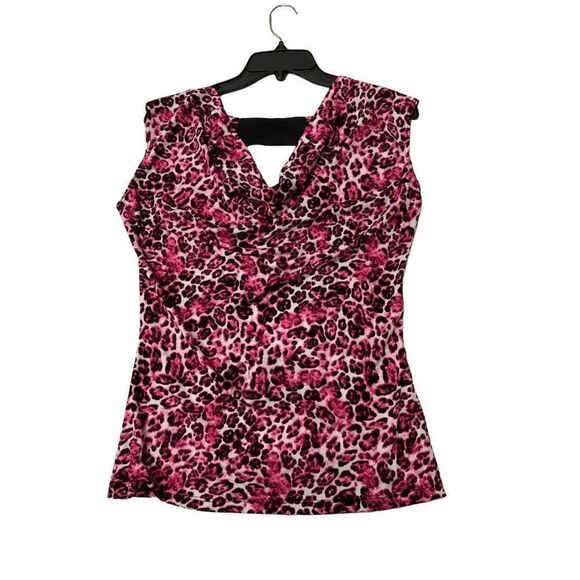 Cheetah Patterned Cut Out Top - Picture 1 of 7